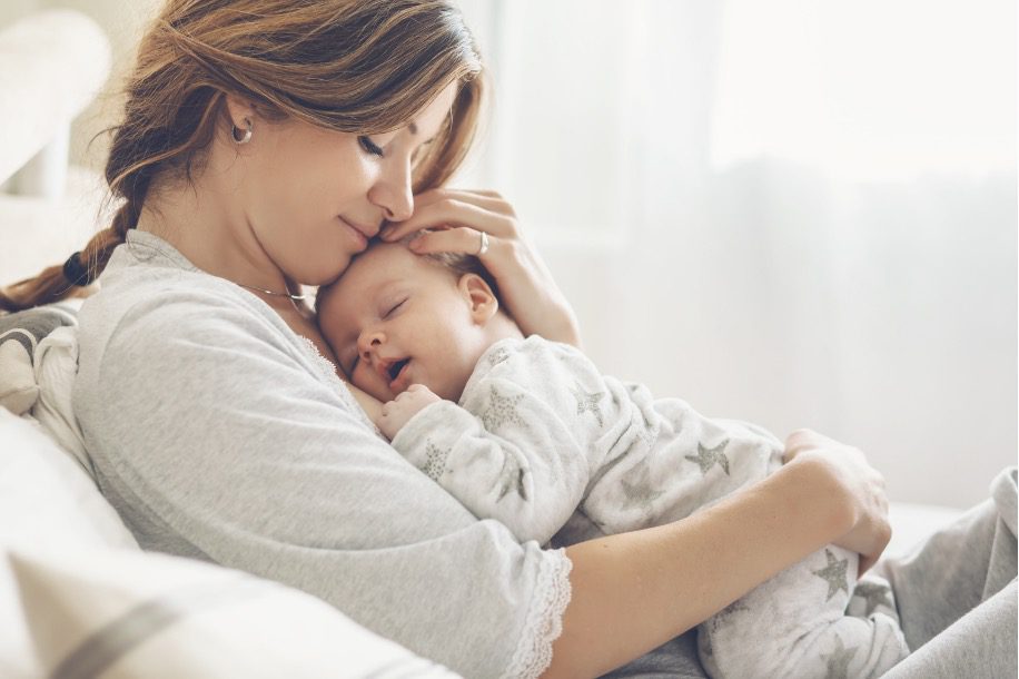 Woman holding baby